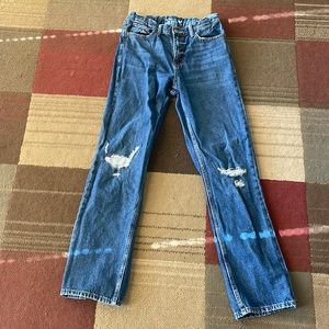 Old navy ripped blue jeans and adjustable waist